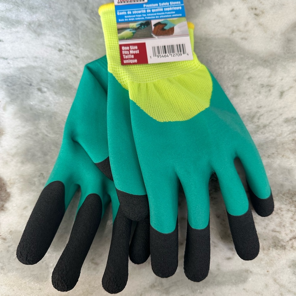 Green and Black work gloves